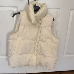 Women's Cream Puffer Vest